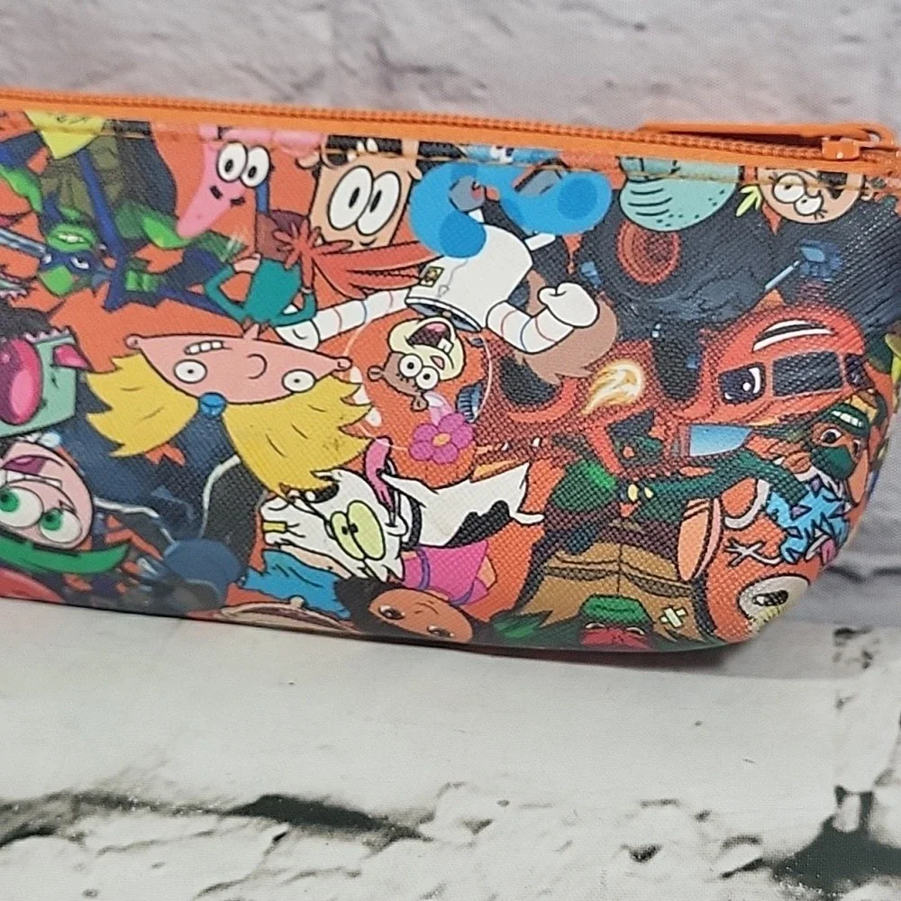 Nickelodeon Multi Character All Over Print Zippered‎ Pencil Case Pouch Clutch